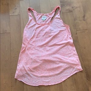 Salmon colored razor back tank top